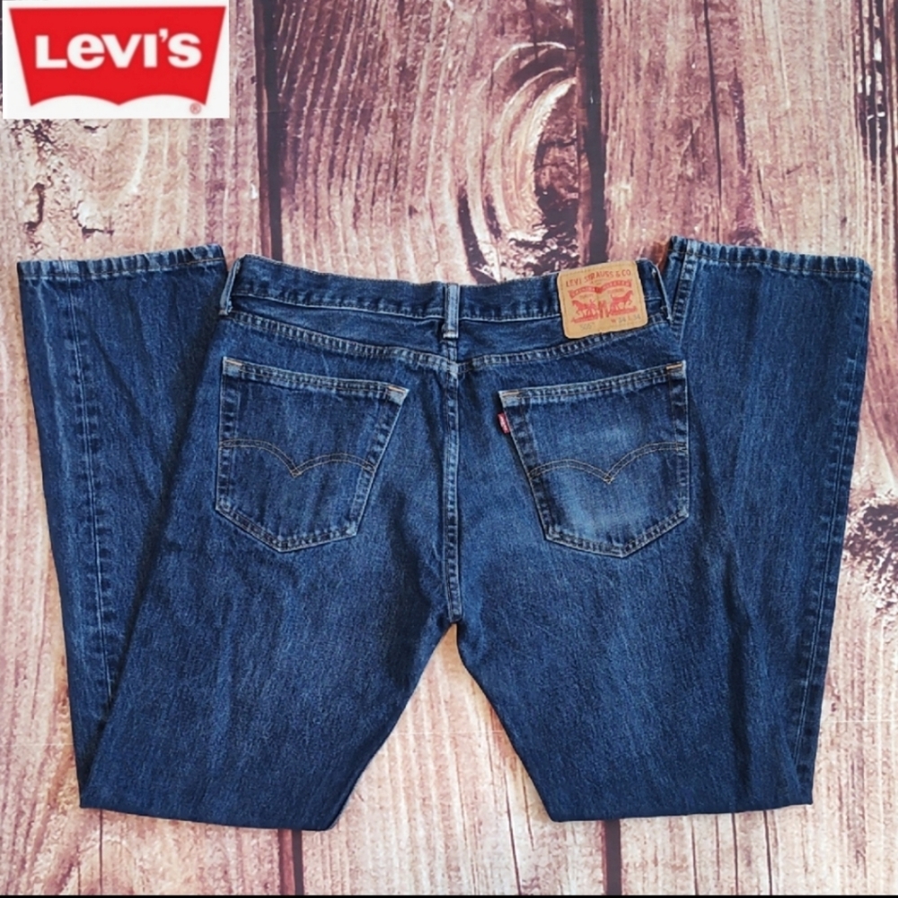 34x34 Levi's Mens Straight Fit Non-Stretch Original Red Tag Blue Jeans